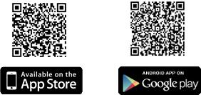 First QR code for Apple pp store and second QR code for Google play for android