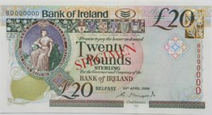 An example £20 Bushmills 2008 note