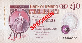 An example of the front of the new £10 polymer note
